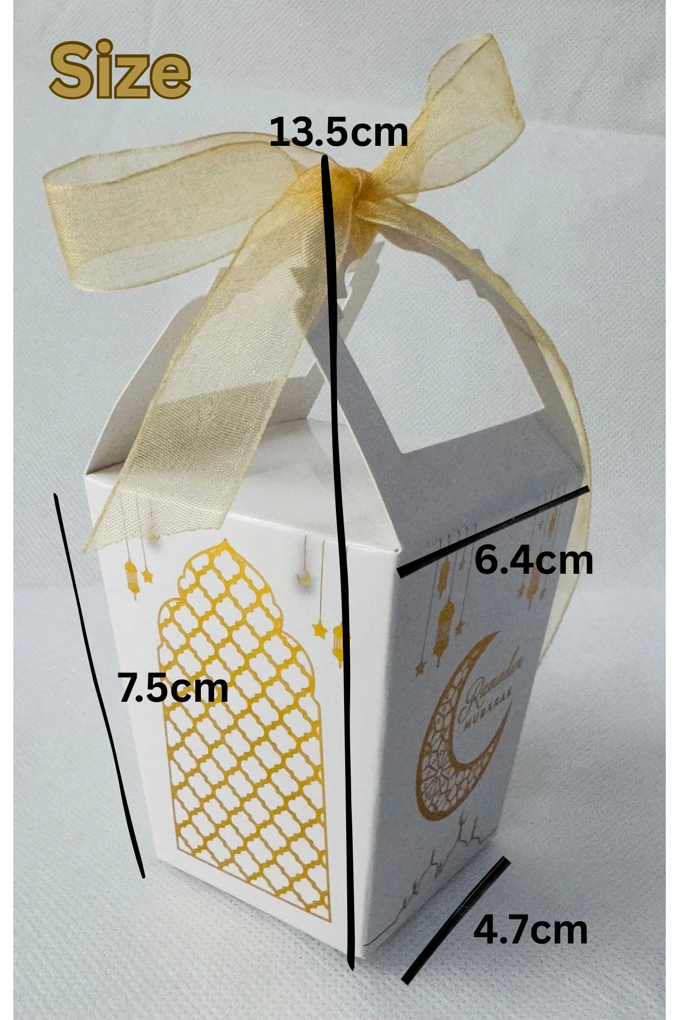 Ramadan Boxes For Sweets /Dates /Chocolates Lantern Style Gold/White Favour Boxes