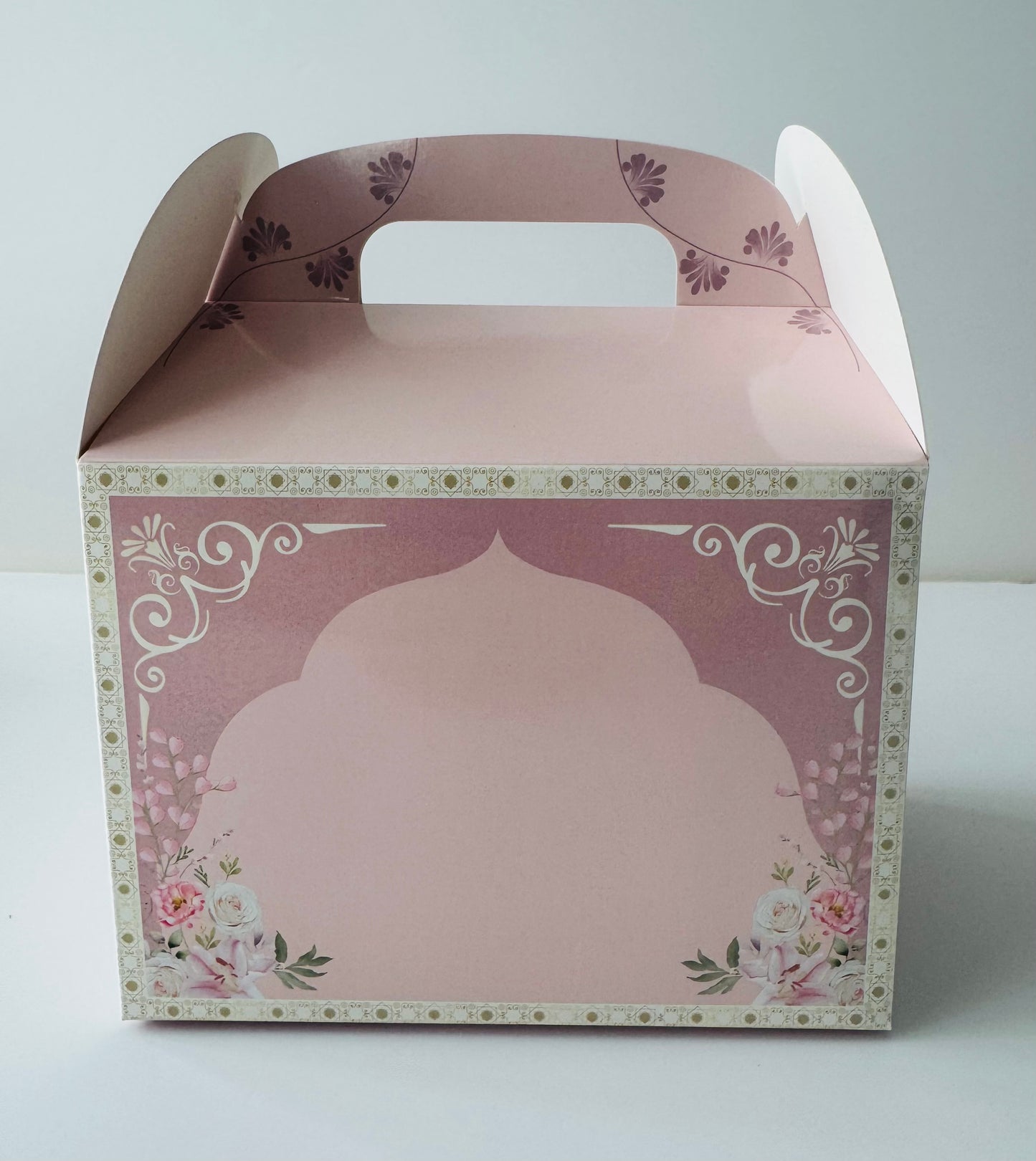 Pink Floral Gable Favour Boxes