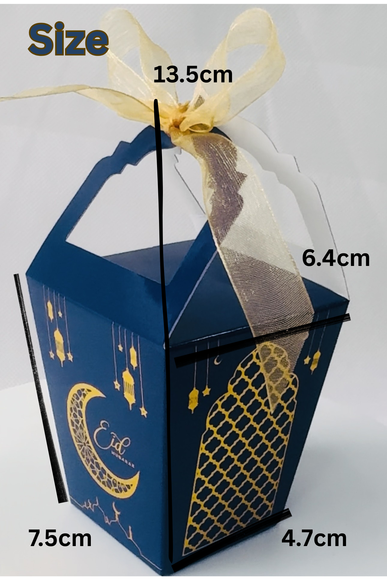 Eid Boxes For Sweets /Dates /Chocolates Lantern Style Navy/Gold Favour Boxes