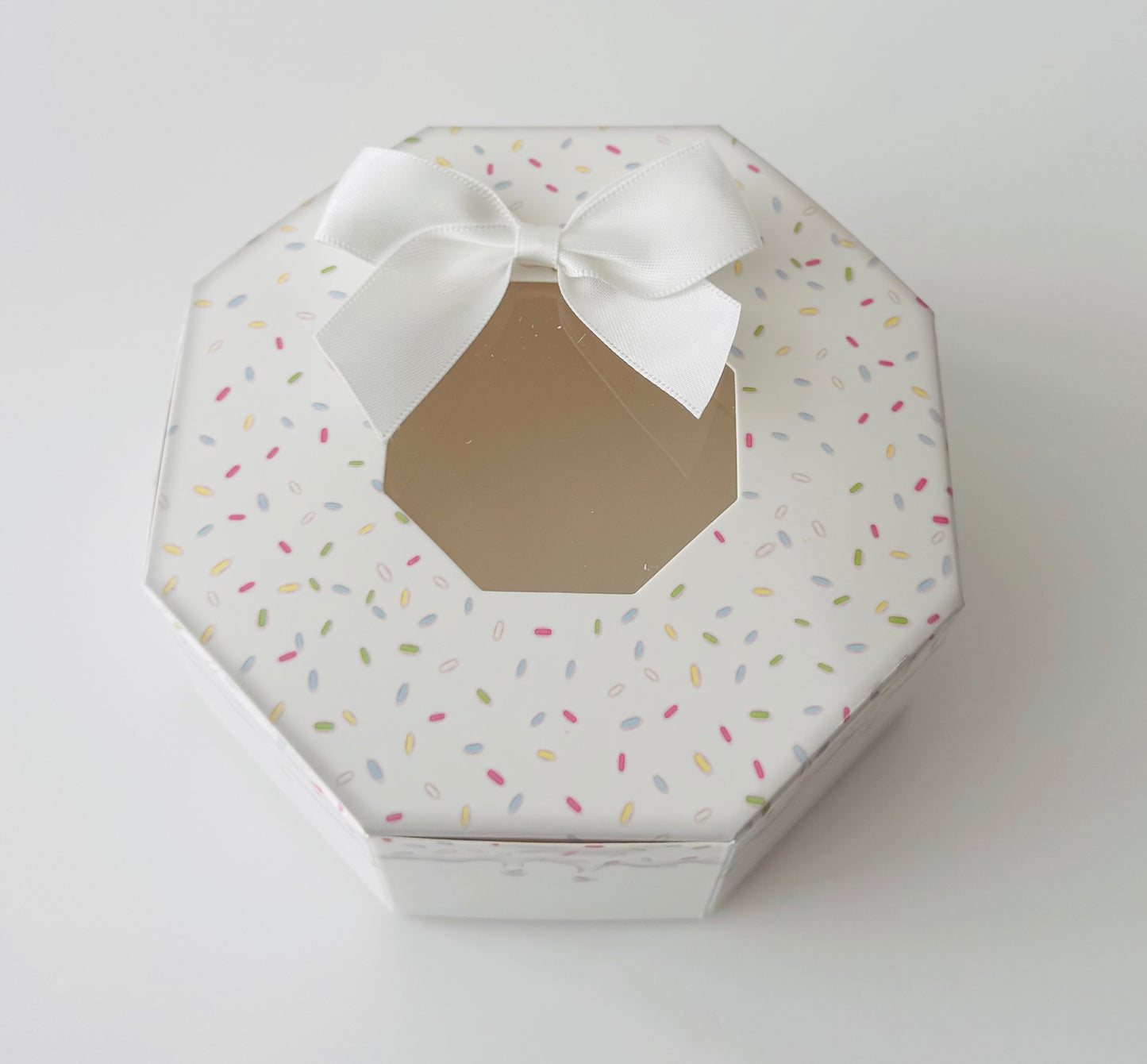 Doughnut Sprinkle Donut Themed Favour Boxes - Pink and White