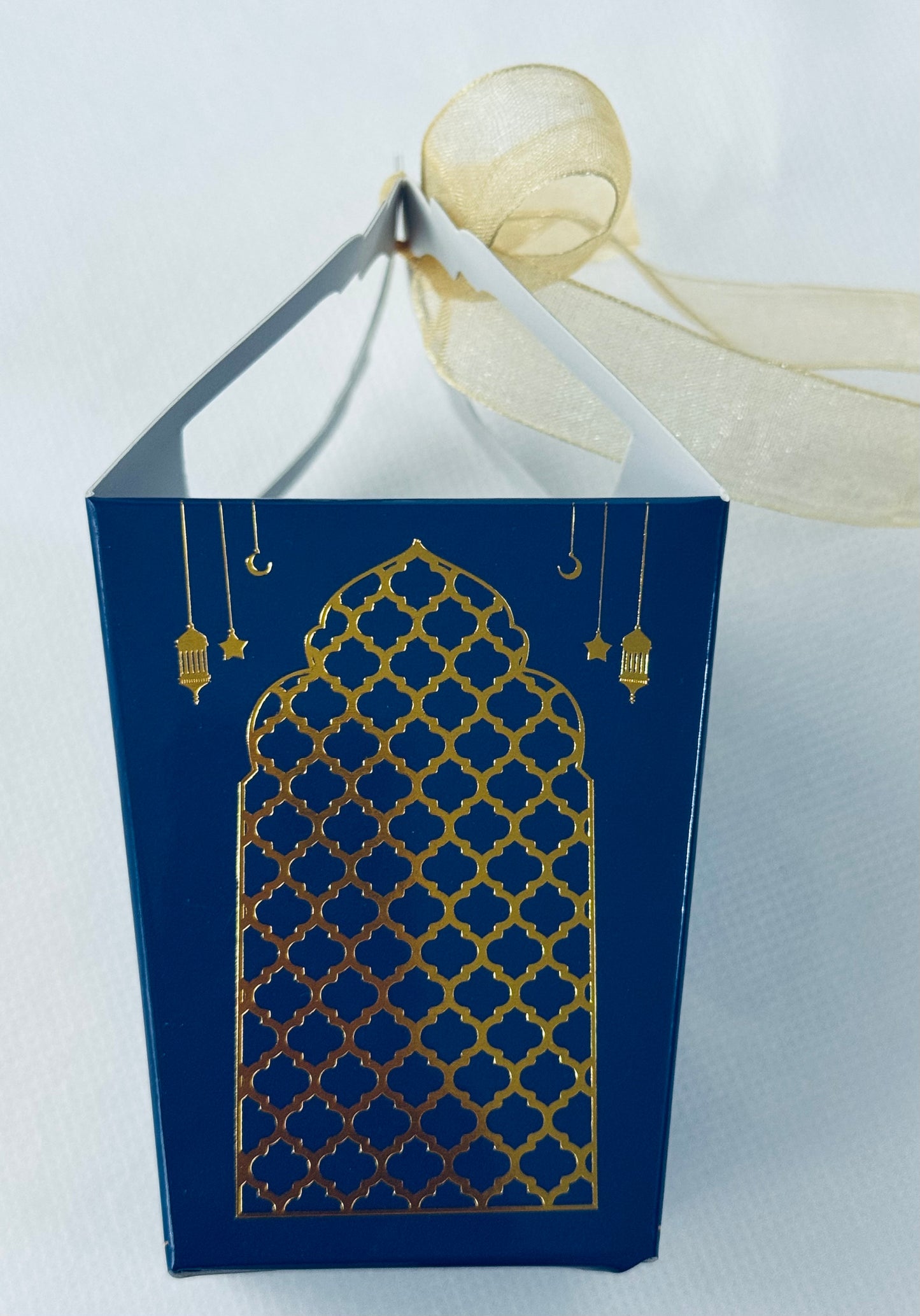 Eid Boxes For Sweets /Dates /Chocolates Lantern Style Navy/Gold Favour Boxes