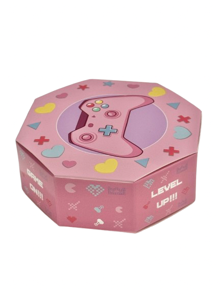 Pink Gamer Party Favours Box – Girls Gaming Birthday Party Treat Box – Video Game Controller Theme Birthday Favours – Level Up Party Decor