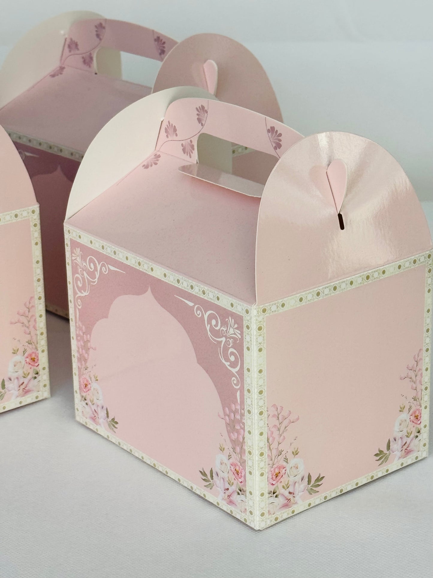 Pink Floral Gable Favour Boxes