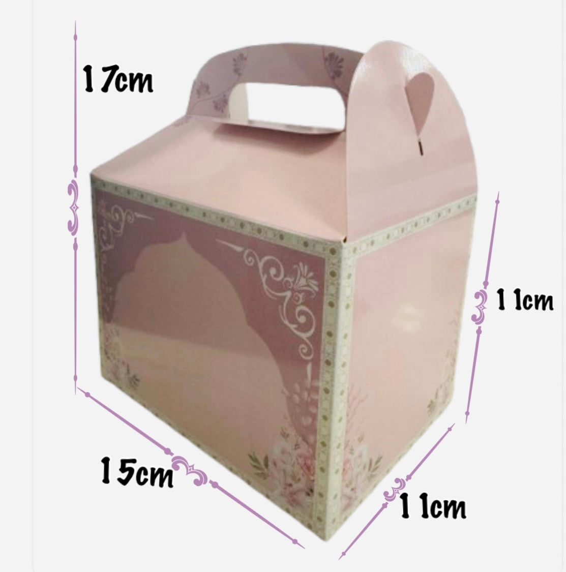 Pink Floral Gable Favour Boxes