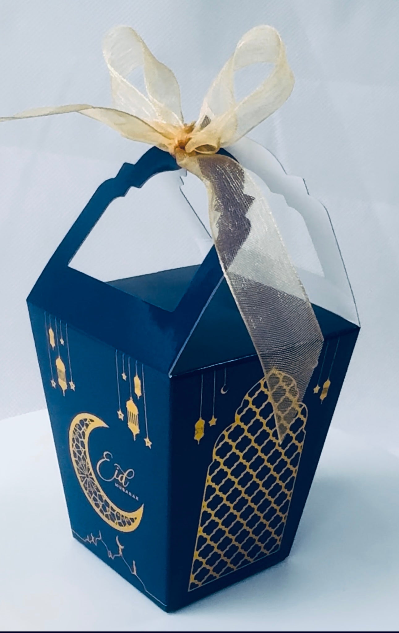 Eid Boxes For Sweets /Dates /Chocolates Lantern Style Navy/Gold Favour Boxes