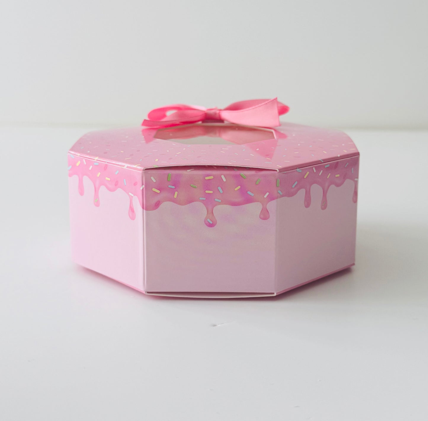 Doughnut Sprinkle Donut Themed Favour Boxes - Pink and White